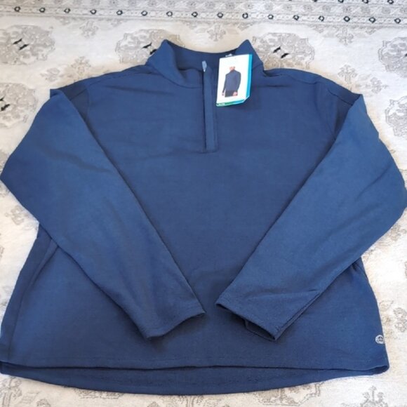 Men's Blue Quarter Zip Sweater - Picture 1 of 5
